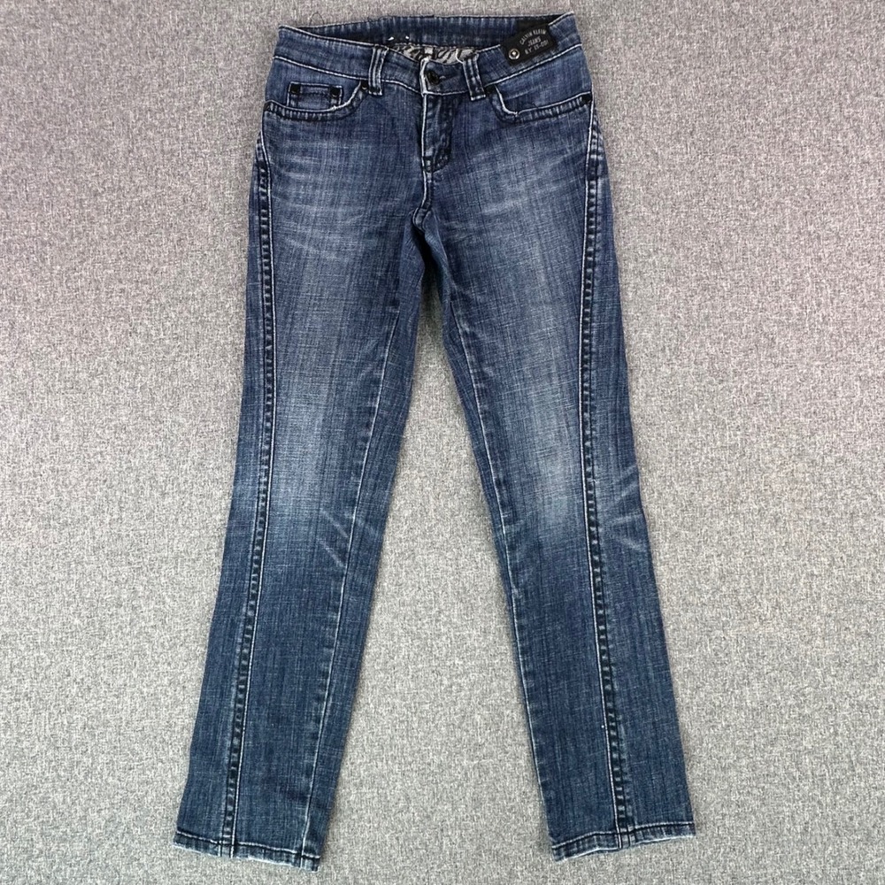 Calvin Klein Jeans Womens W24 L30 NY K5-001 Blue Slim Straight Stretch Denim